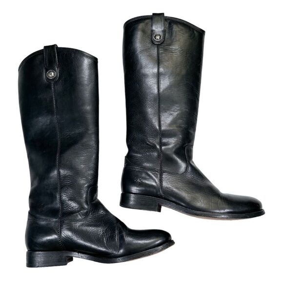 Frye Melissa Button Leather Riding Slip On Mid Calf Boots 77167 Women’s Size 6 - Picture 5 of 16